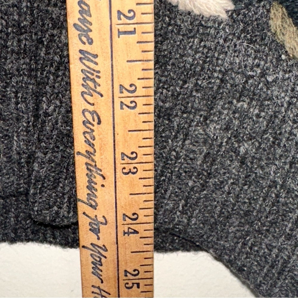 Vintage Eddie Bauer Cardigan Women's  Lambs Wool Embroidered Flower Shawl Collar - Picture 8 of 8